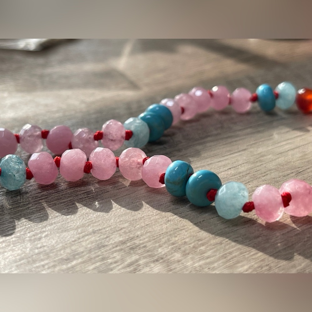 Ms America Necklace 🇺🇸 All Semiprecious Natural Stones - Picture 3 of 6